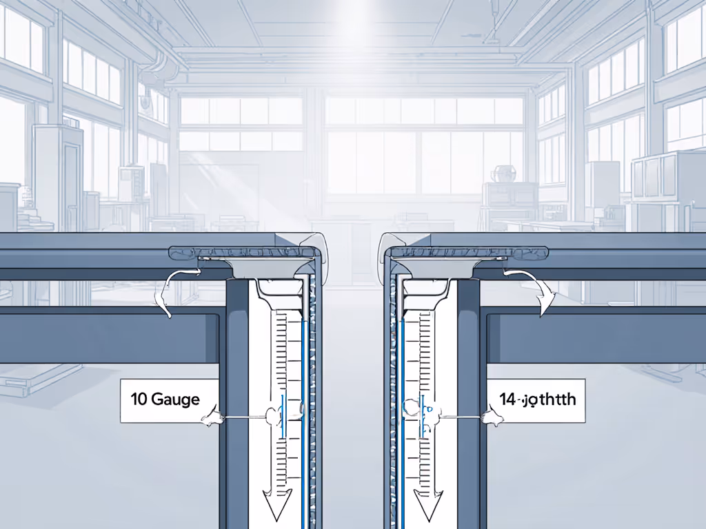 steel gauge comparison chart showing 10g vs 14g deflection under load