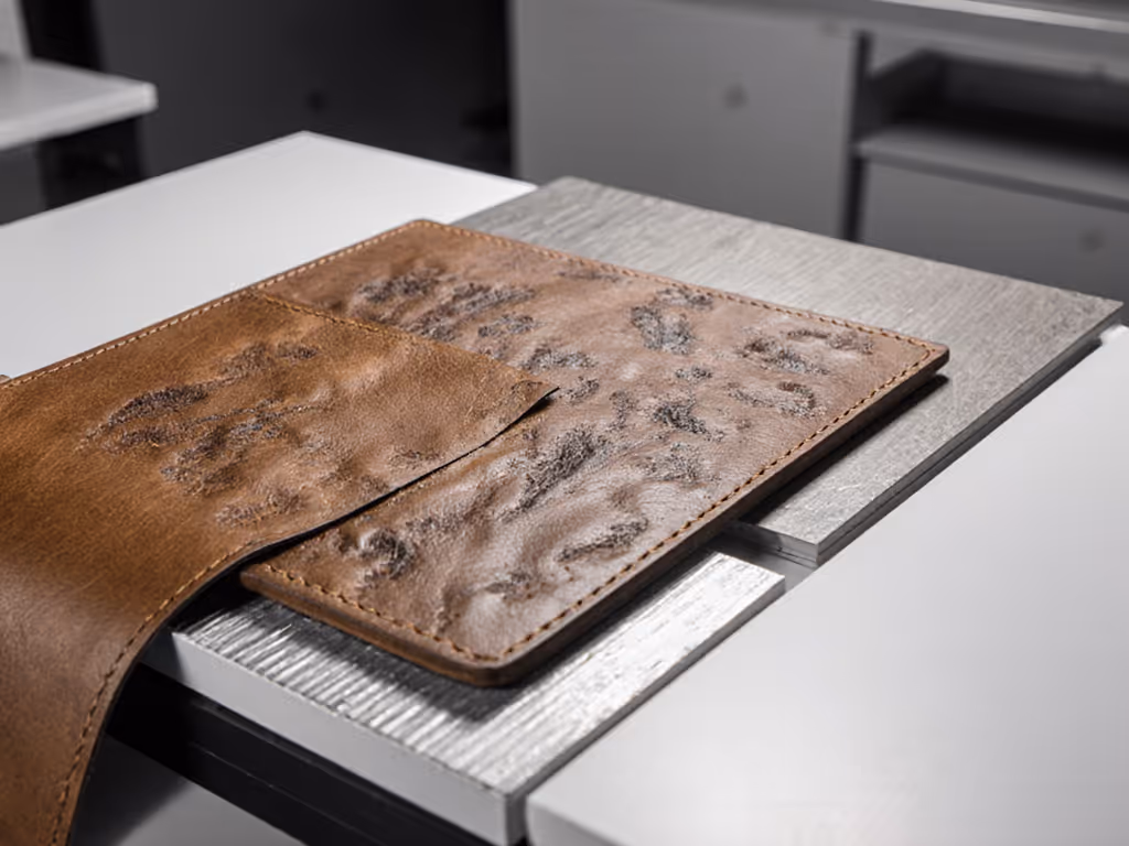 leatherwork_surface_contamination_test_showing_texture_transfer_from_bench_surface_to_leather