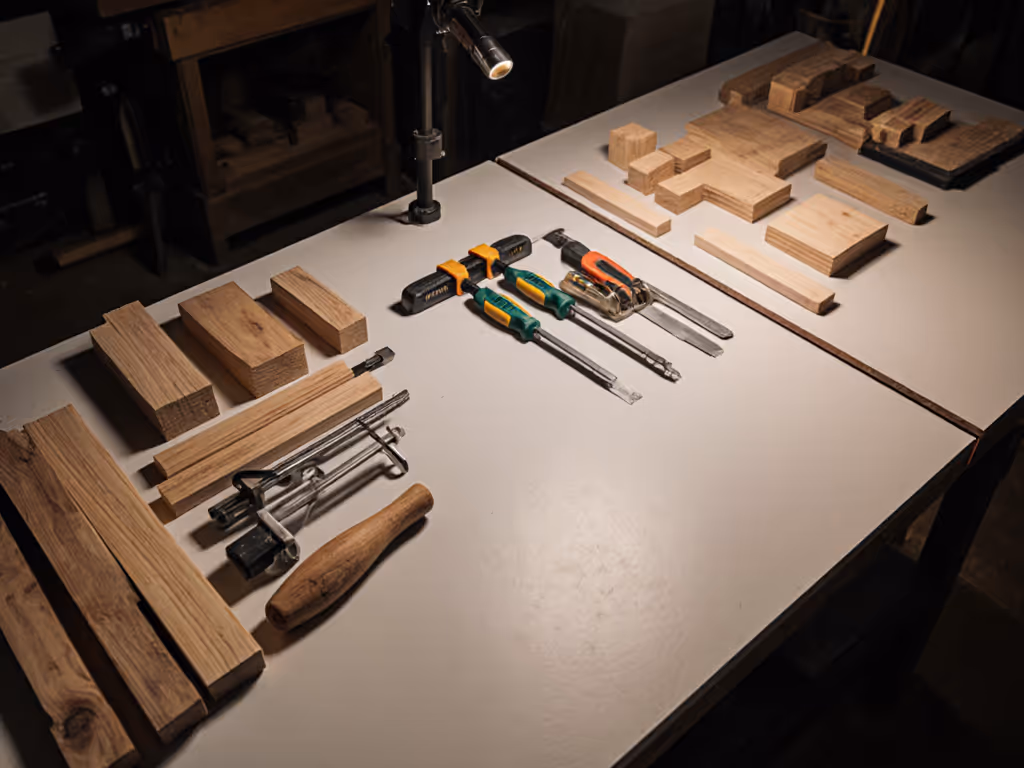 Workbench triangle zone system showing preparation, work, and completion zones