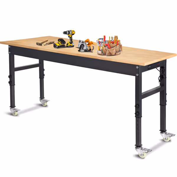 60" Adjustable Workbench with Power Outlet